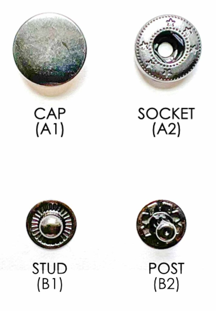 metal snap fasteners for sewing projects