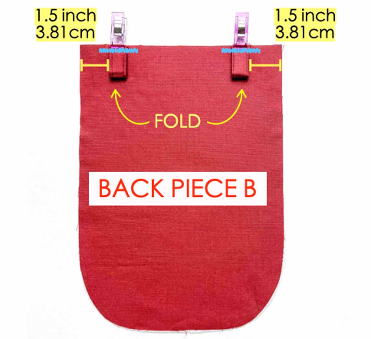 basting loops piece to back piece of crossbody cell phone bag