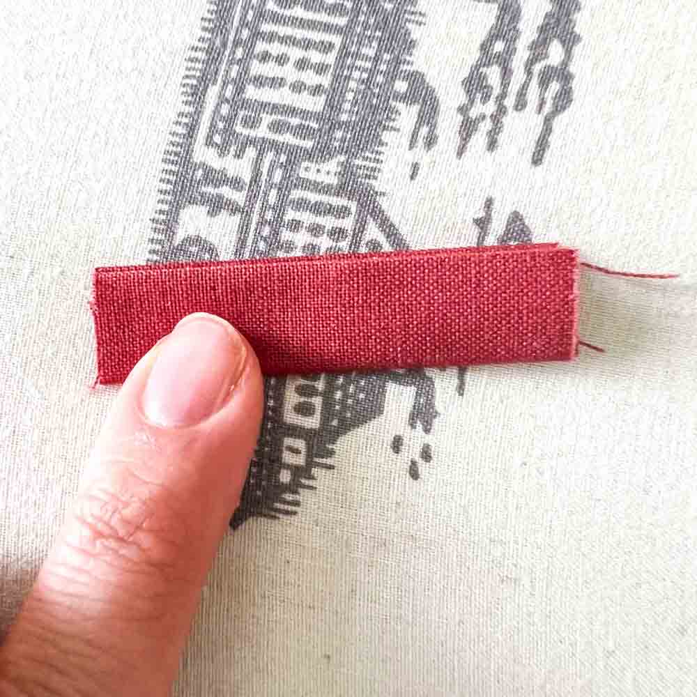 folding entire loop piece in half