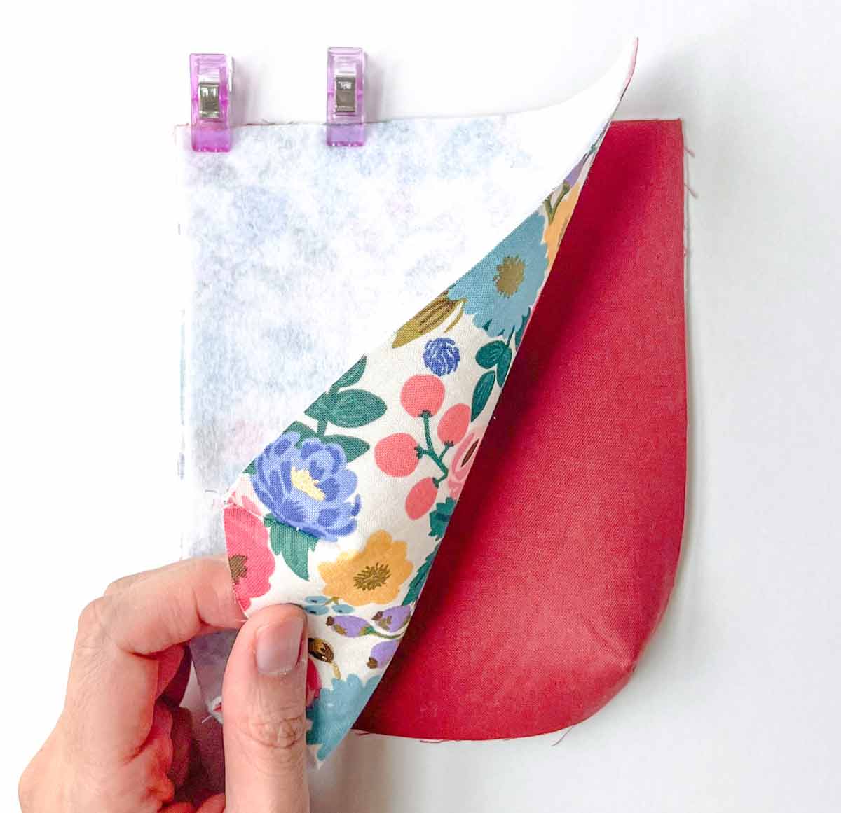 clipping pocket piece right sides together