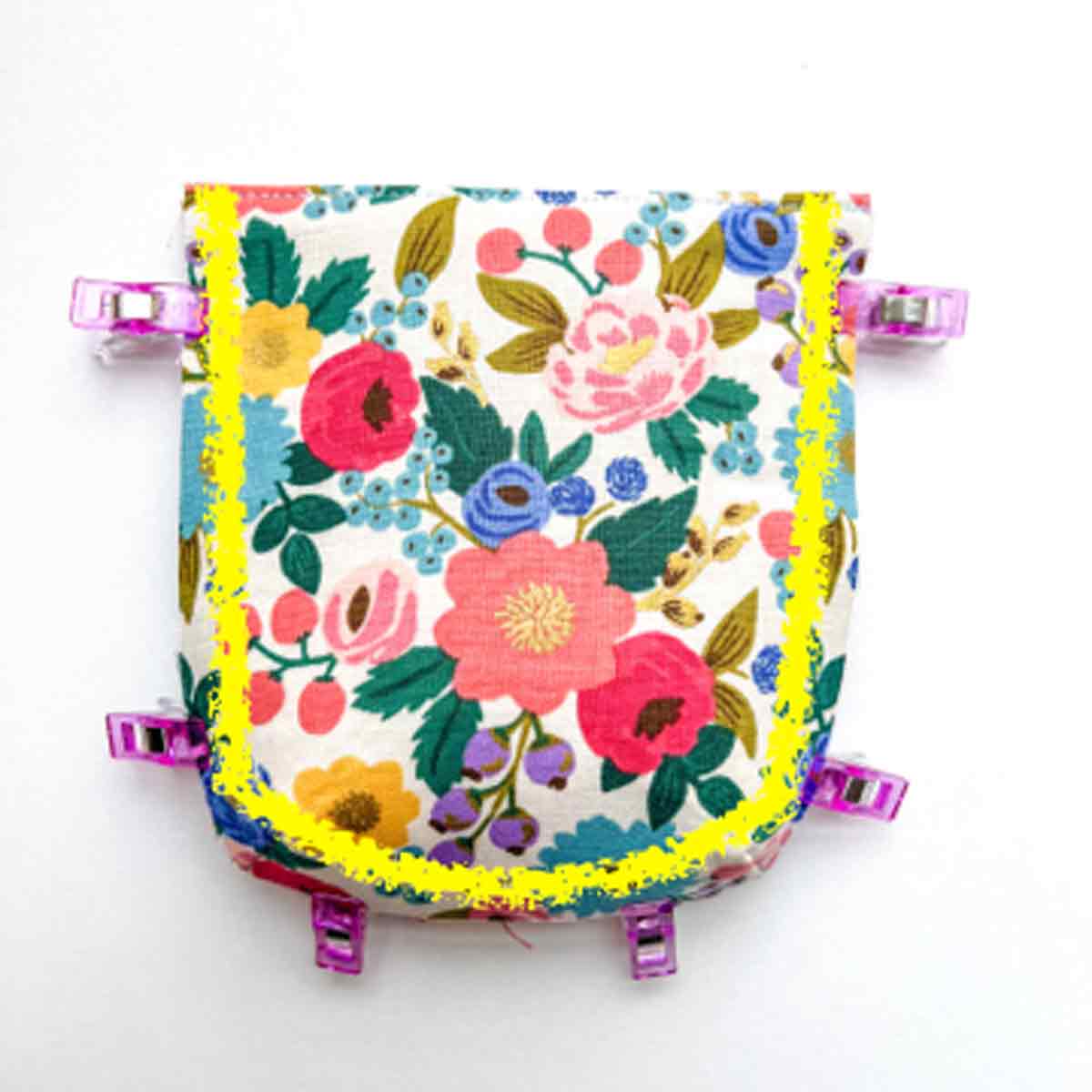 basting front pocket piece