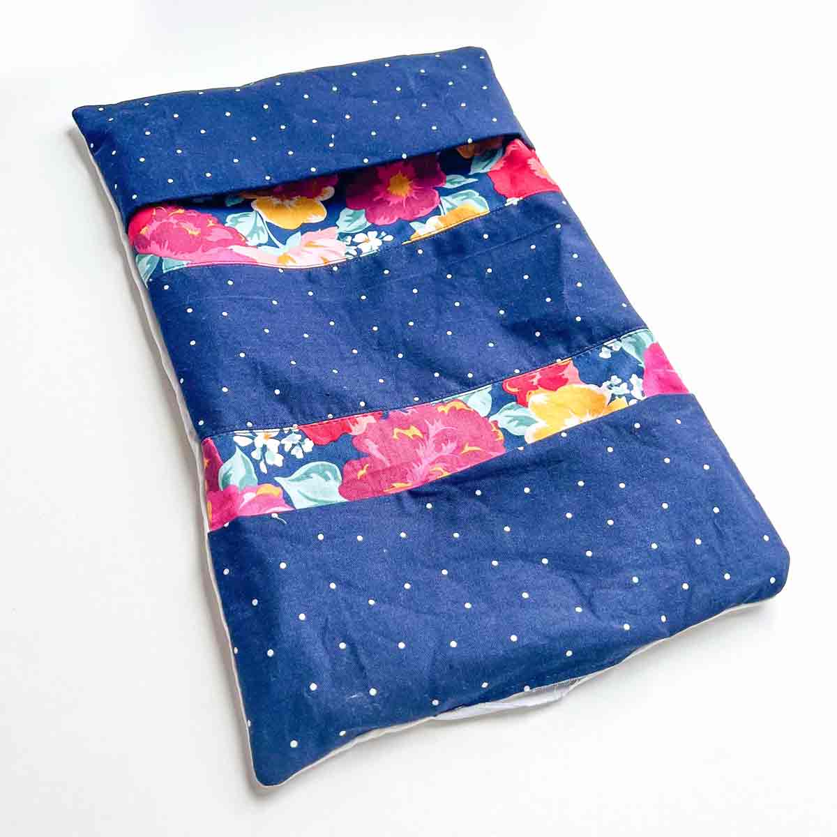 view of composition notebook cover turned to the right side. 