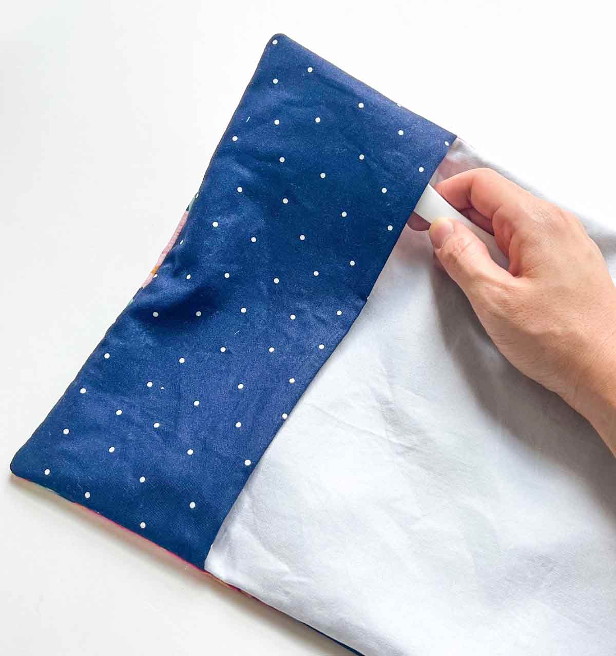 poking out rounded corners of inner flap with point turner