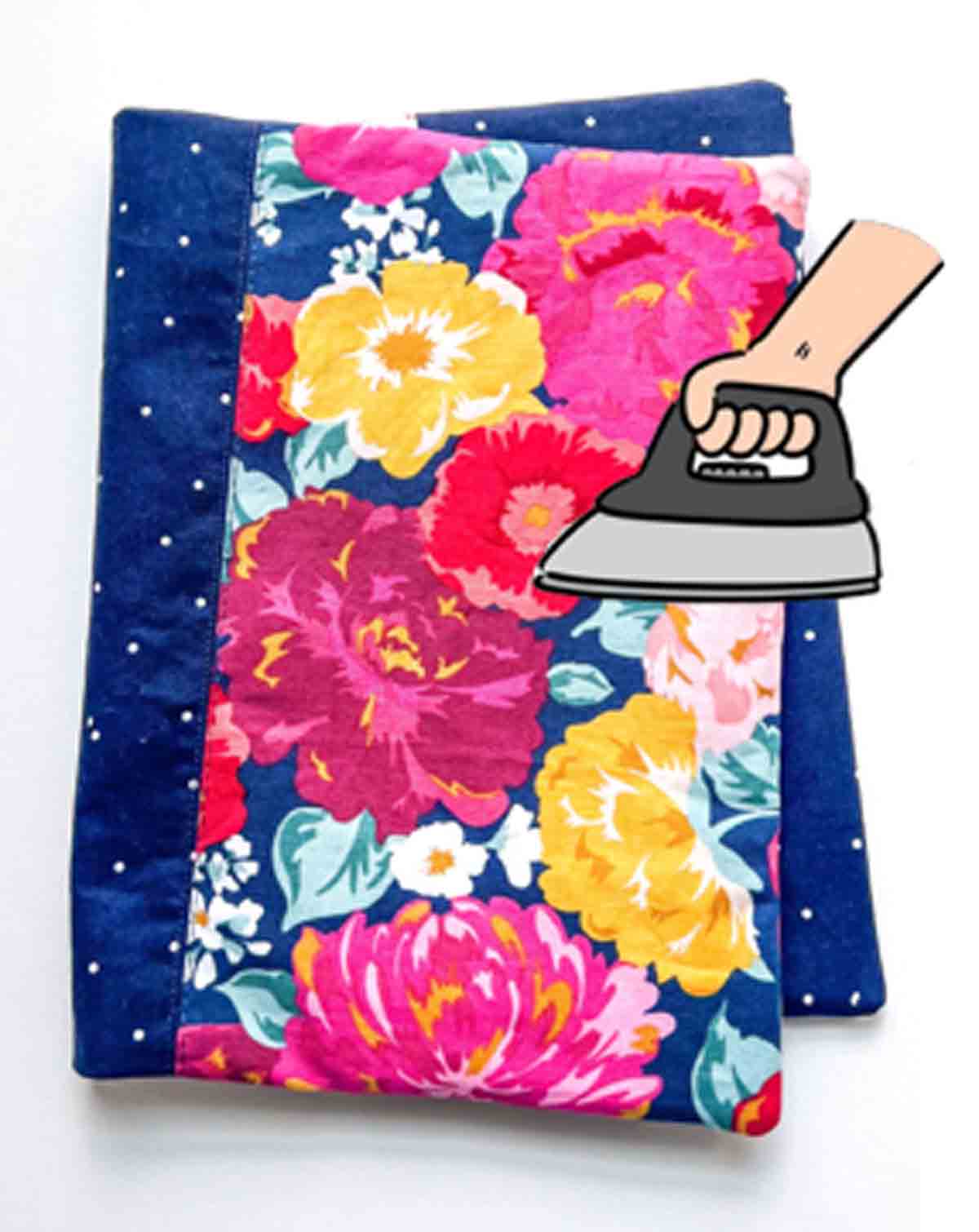 pressing notebook cover