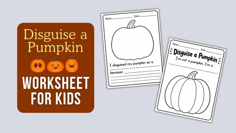 Disguise a Pumpkin Worksheet For Kids (Free Printable)