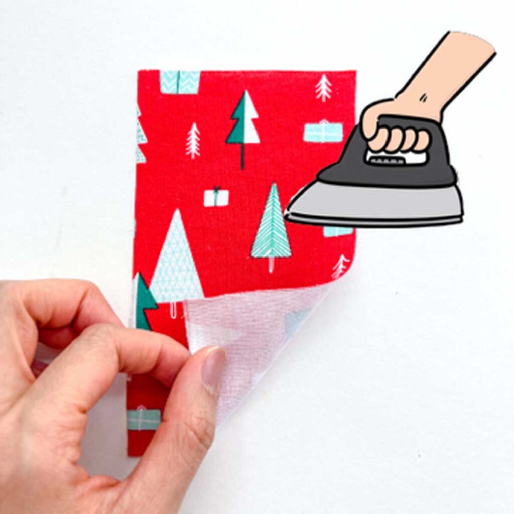 ironing fusible interfacing to wrong side of contrasting fabric